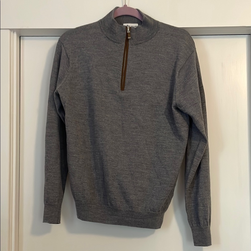 Peter Millar Gray Half-Zip Men's Sweater